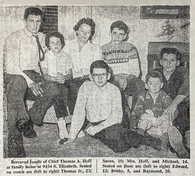 A newspaper photo of the Hoff family.
